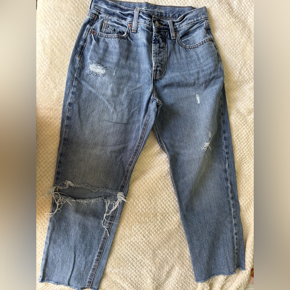 Old Navy Light Blue Slouchy Straight Jeans